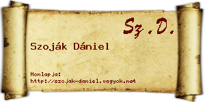Szoják Dániel névjegykártya